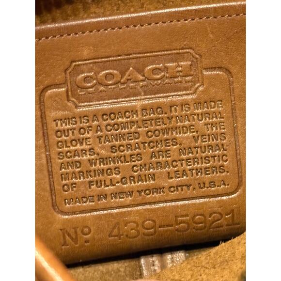 Coach VTG 80’s Made in New York Distressed Brown Leather Crossbody Handbag - Picture 4 of 12